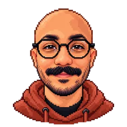 Pixel-art portrait of Özgür